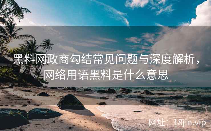 黑料网政商勾结常见问题与深度解析，网络用语黑料是什么意思