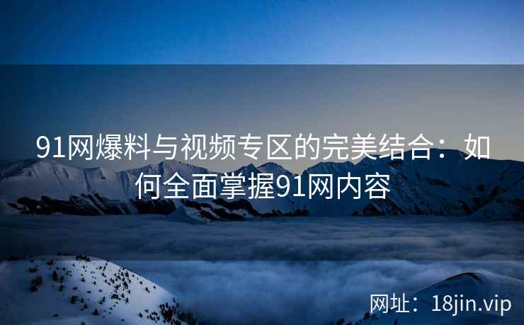 91网爆料与视频专区的完美结合：如何全面掌握91网内容