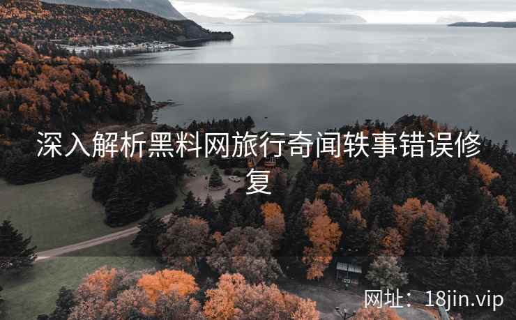 深入解析黑料网旅行奇闻轶事错误修复