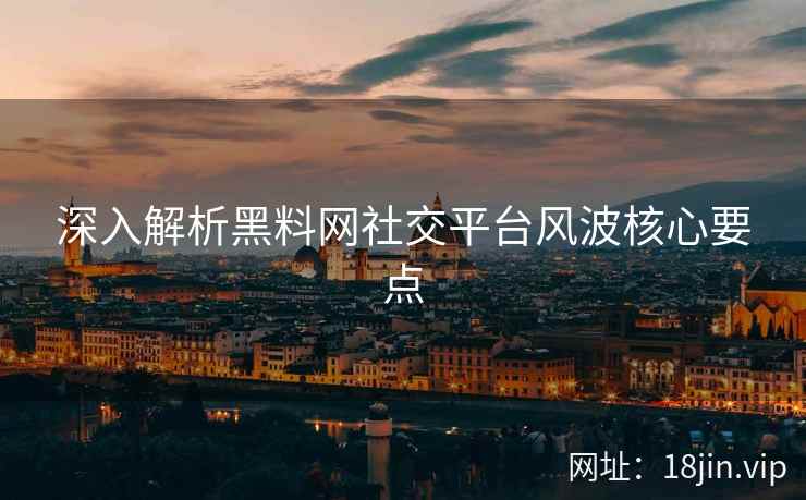 深入解析黑料网社交平台风波核心要点